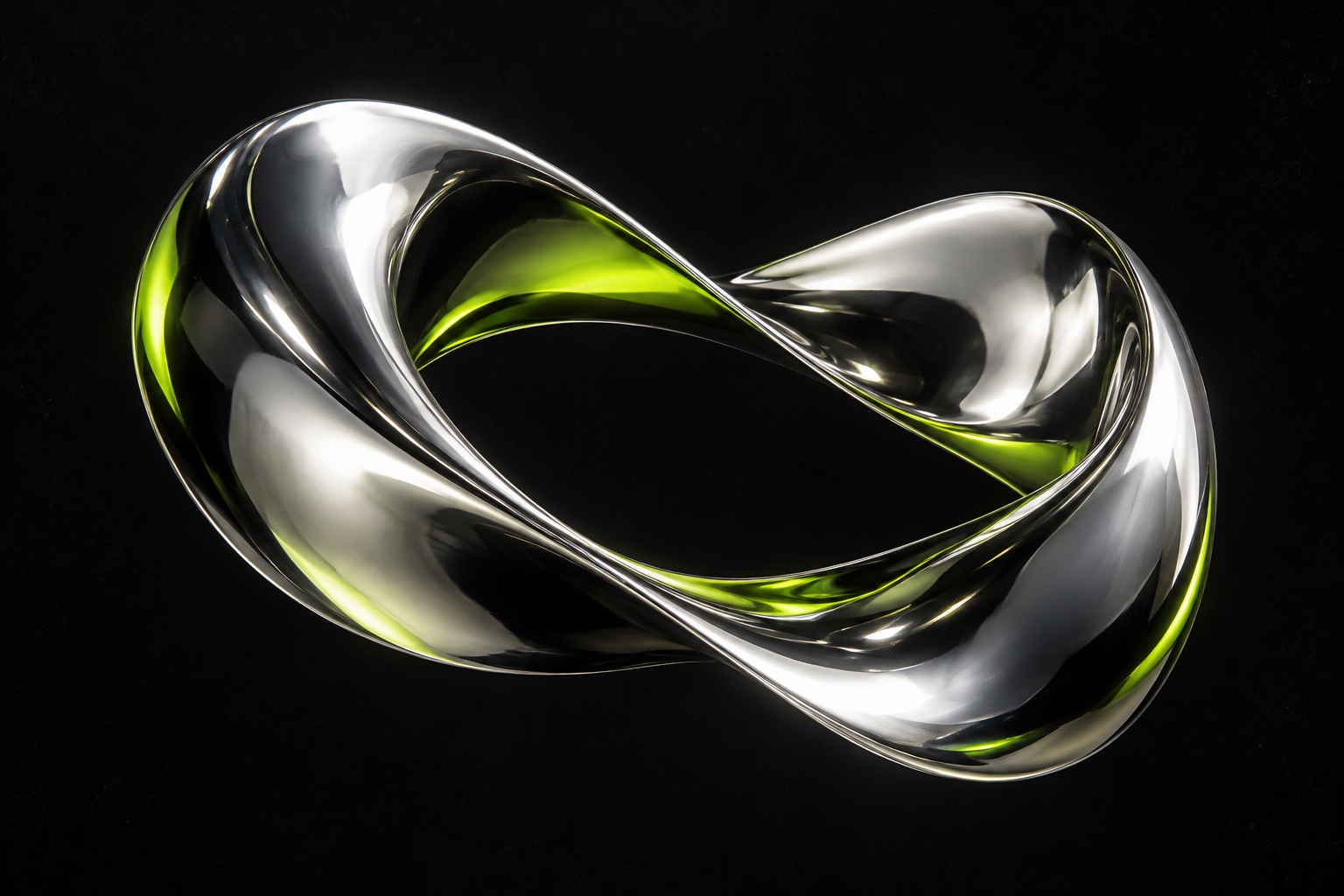 Lazo cromado con reflejos lima, parte de la experiencia Ely Scroll